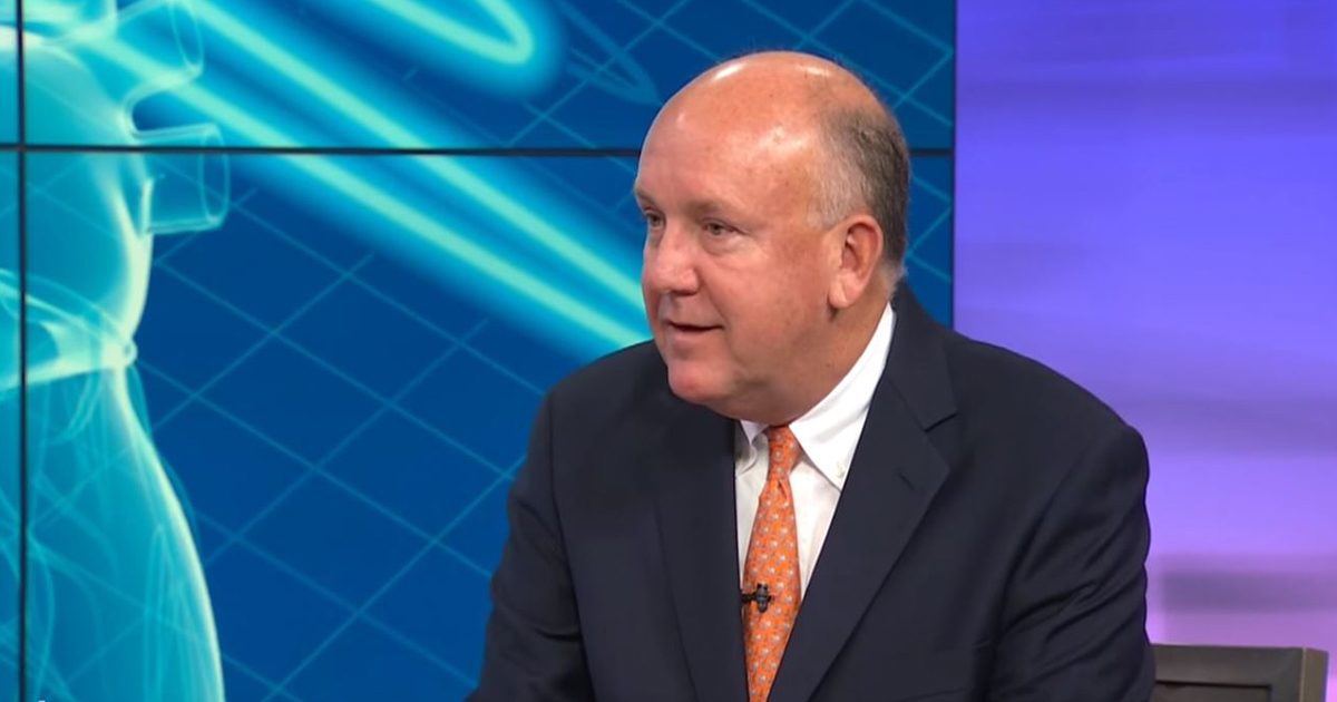 Charles D. Fraser, Jr., MD, Chief of Pediatric and Congenital Heart Surgery, Texas Center for Pediatric and Congenital Heart Disease, speaks to a reporter in this screengrab from a KXAN-TV interview.