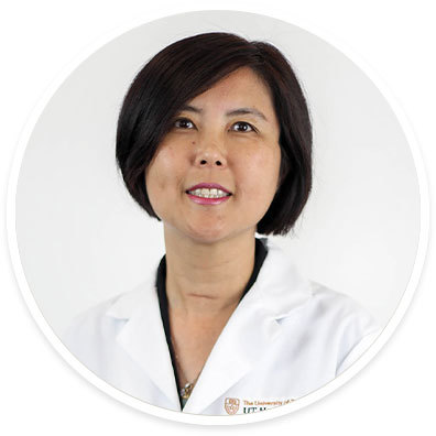 A round portrait of reproductive endocrinologist Winifred Mak, MD.