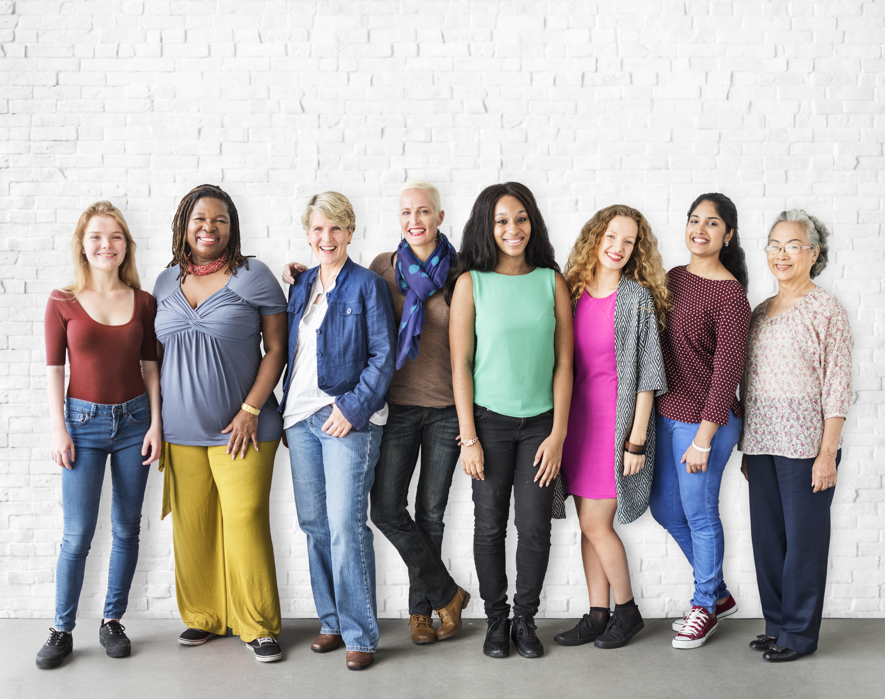 Diverse group of women smiling